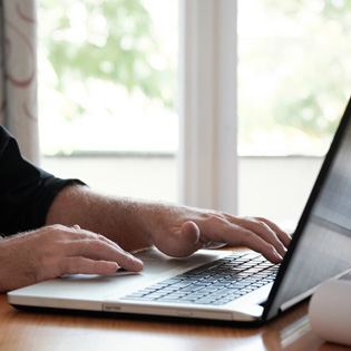 person in front of a computer