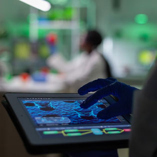 tablet in a research laboratory