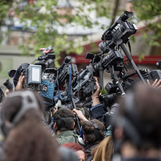 foule de journalistes